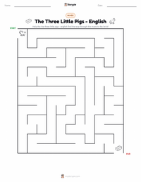 The Three Little Pigs - English printable worksheet preview