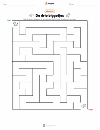 De Drie Biggetjes afdrukbare werkblad voorbeeld