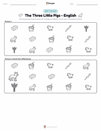 The Three Little Pigs - English printable worksheet preview