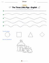 The Three Little Pigs - English printable worksheet preview