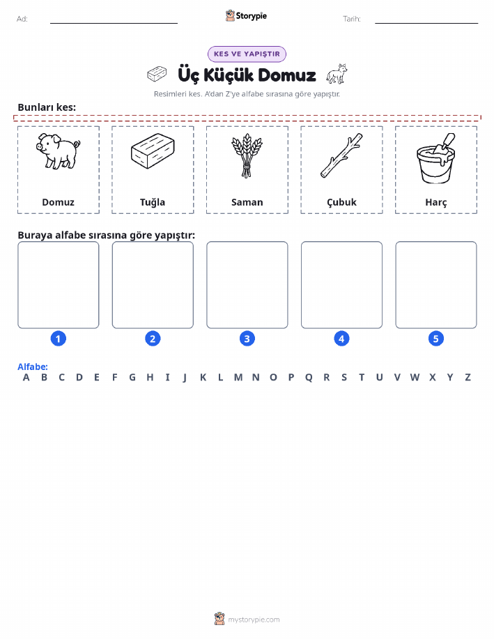 Kes & Yapıştır Alfabe