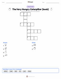 The Very Hungry Caterpillar (book) printable worksheet preview
