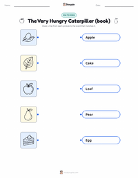 The Very Hungry Caterpillar (book) printable worksheet for kids