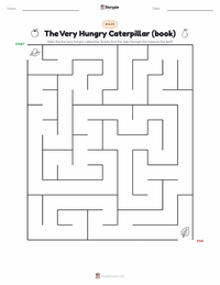 The Very Hungry Caterpillar (book) printable worksheet preview