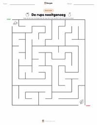 Rupsje Nooitgenoeg afdrukbare werkblad voorbeeld