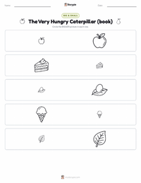The Very Hungry Caterpillar (book) printable worksheet preview