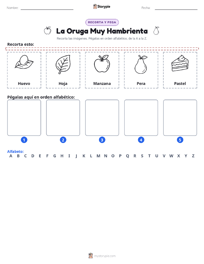 Cortar y Pegar el Alfabeto