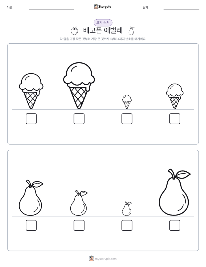 크기 순서