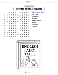 Vista previa de la hoja de trabajo imprimible de Cuentos de Hadas Ingleses
