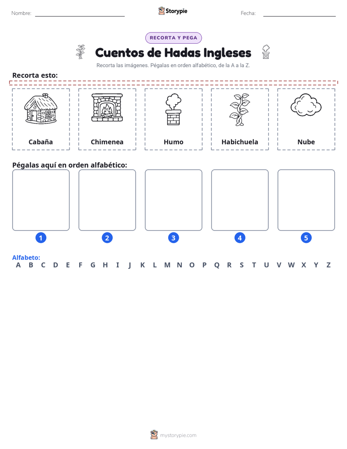 Cortar y Pegar el Alfabeto