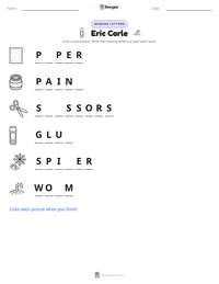 Eric Carle printable worksheet preview