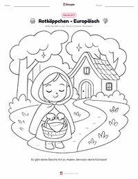 Rotkäppchen - Europäisch Malvorlage für Kinder