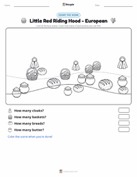 Little Red Riding Hood - European printable worksheet preview