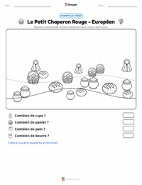 Aperçu de la feuille de travail imprimable Le Petit Chaperon Rouge - Européen