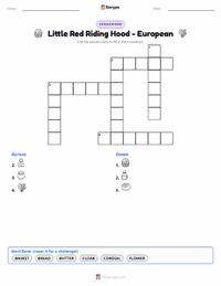 Little Red Riding Hood - European printable worksheet preview