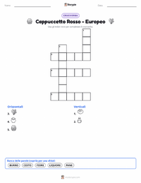 Anteprima della scheda stampabile di Cappuccetto Rosso - Versione Europea