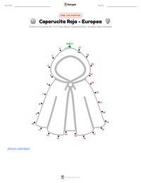 Vista previa de la hoja de trabajo imprimible de Caperucita Roja - Europea