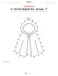 Kırmızı Başlıklı Kız - Avrupa yazdırılabilir çalışma sayfası önizlemesi