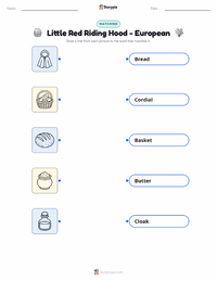 Little Red Riding Hood - European printable worksheet for kids