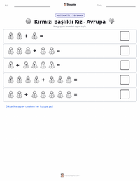 Kırmızı Başlıklı Kız - Avrupa yazdırılabilir çalışma sayfası önizlemesi