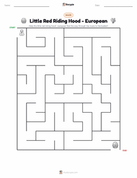 Little Red Riding Hood - European printable worksheet preview