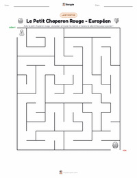 Aperçu de la feuille de travail imprimable Le Petit Chaperon Rouge - Européen