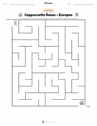 Anteprima della scheda stampabile di Cappuccetto Rosso - Versione Europea