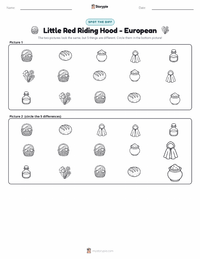 Little Red Riding Hood - European printable worksheet preview