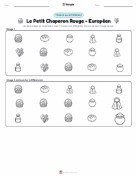 Aperçu de la feuille de travail imprimable Le Petit Chaperon Rouge - Européen