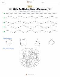 Little Red Riding Hood - European printable worksheet preview