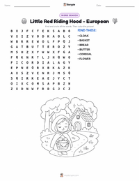 Little Red Riding Hood - European printable worksheet preview