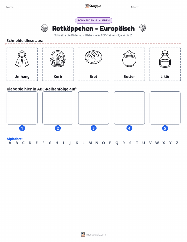 Schneiden & Einfügen Alphabet