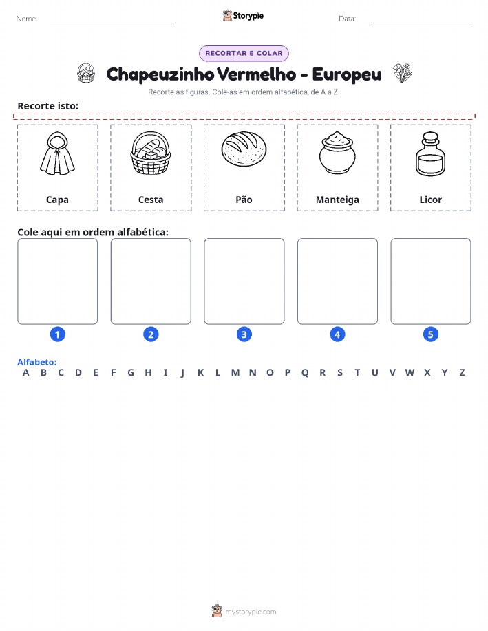 Recortar & Colar Alfabeto