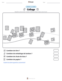 Aperçu de la feuille de travail imprimable Collage