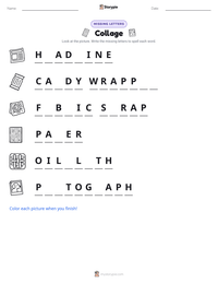 Collage printable worksheet preview