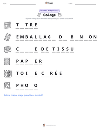 Aperçu de la feuille de travail imprimable Collage