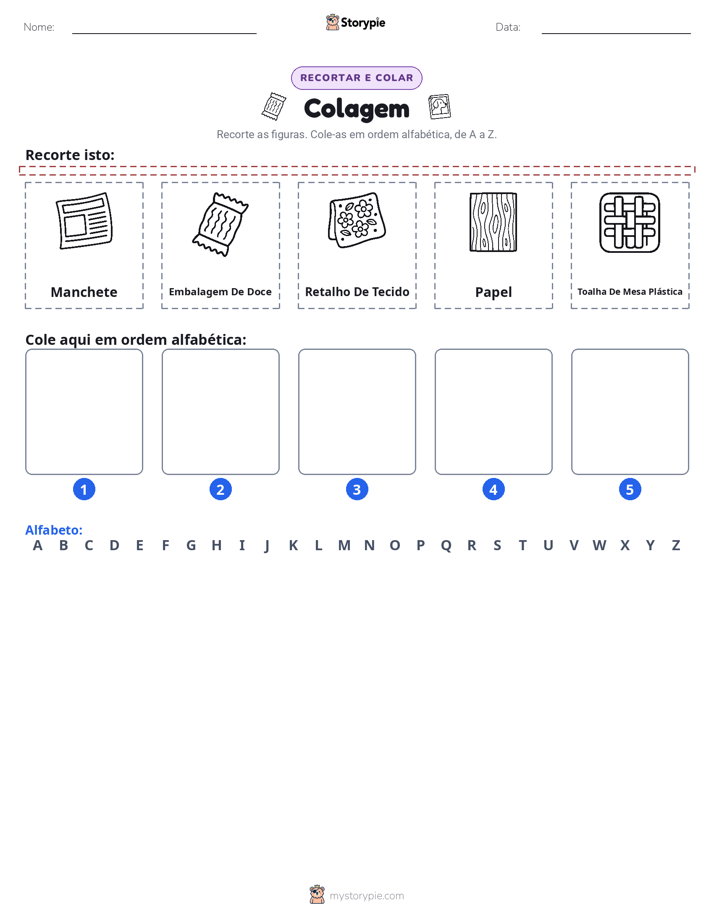 Recortar & Colar Alfabeto