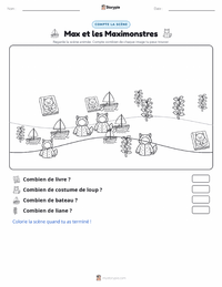 Aperçu de la feuille de travail imprimable Max et les Maximonstres