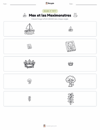 Aperçu de la feuille de travail imprimable Max et les Maximonstres