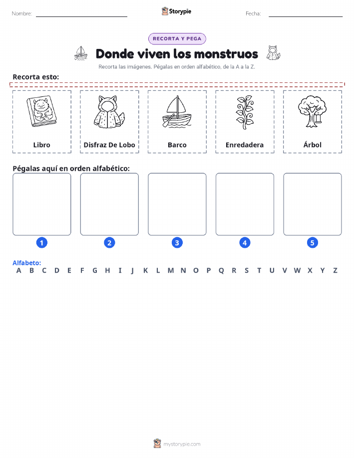 Cortar y Pegar el Alfabeto