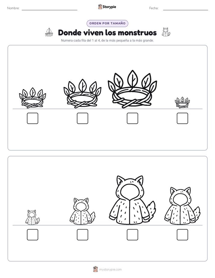 Orden de Tamaños