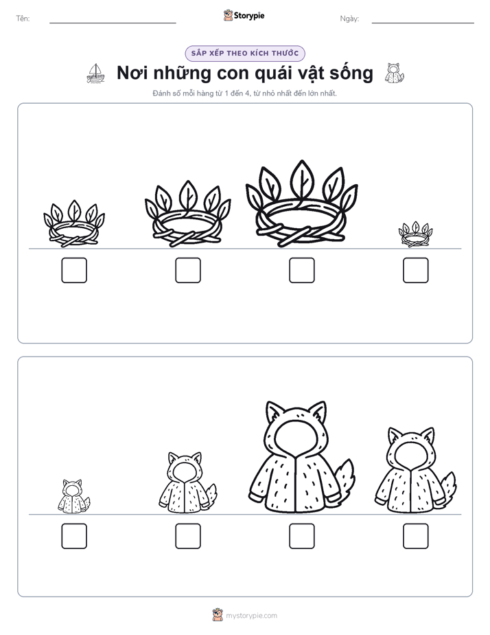 Thứ Tự Kích Thước
