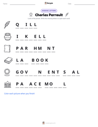 Charles Perrault printable worksheet preview