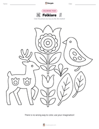 Folklore coloring page for kids