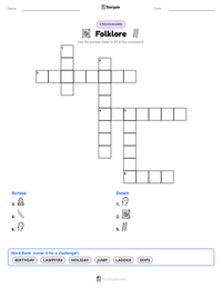 Folklore printable worksheet preview