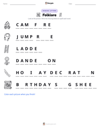 Folklore printable worksheet preview