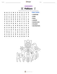Folklore printable worksheet preview