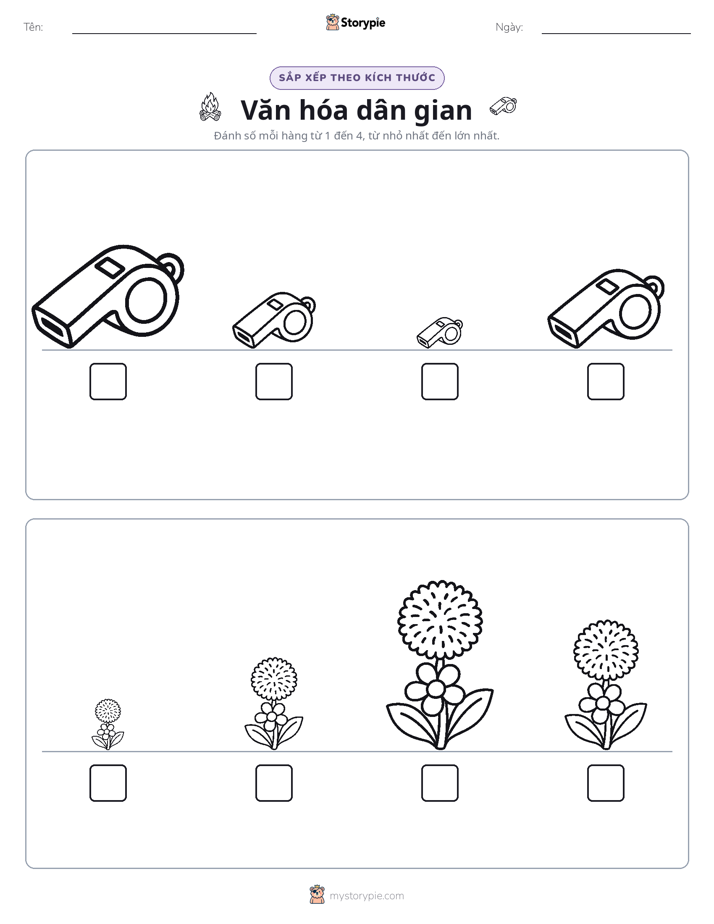 Thứ Tự Kích Thước