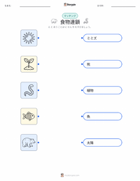 食物連鎖 の印刷可能ワークシートプレビュー