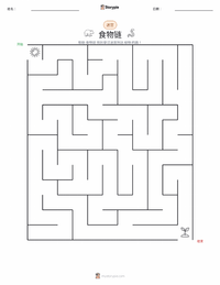 食物链 可打印工作表预览